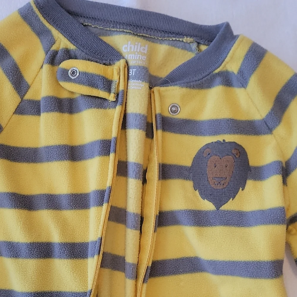 Carter's Yellow and Gray Striped Kids One Piece